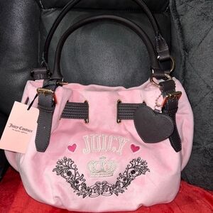 Juicy Couture Pink Retro Chic Velour Tote Bag 💕